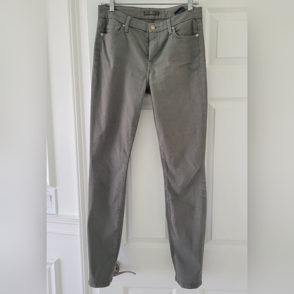 7 For All Mankind Olive Green Trousers, 27